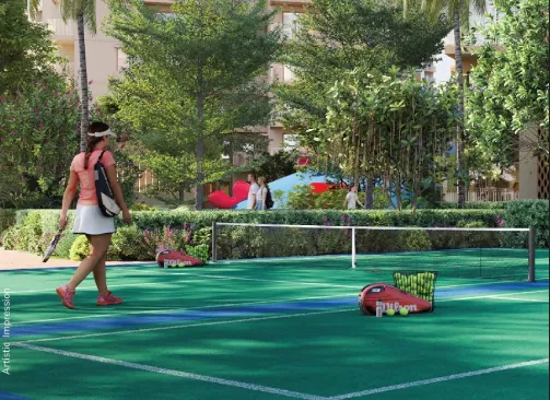 Pickleball and tennis court at Ashiana Aaroham Sector 80 Manesar