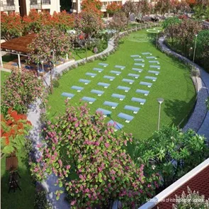 Landscaped yoga and meditation lawn